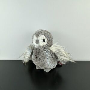 Douglas Cuddle Toys Rare Mini Baby Owl 6.5” #9806G Realistic Gray White Plush